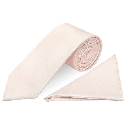 Plain Blush Silk Classic Men's Tie and Pocket Square Set