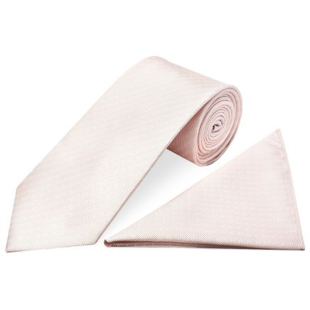 Blush Polka Dot Classic Men's Tie and Pocket Square Set