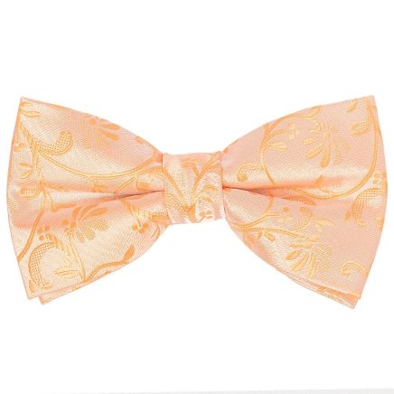 Pre Tied Peach Floral Boys Bow Tie Age 4-7