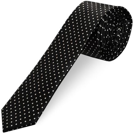 Black Polka Dot Skinny Boy's Tie