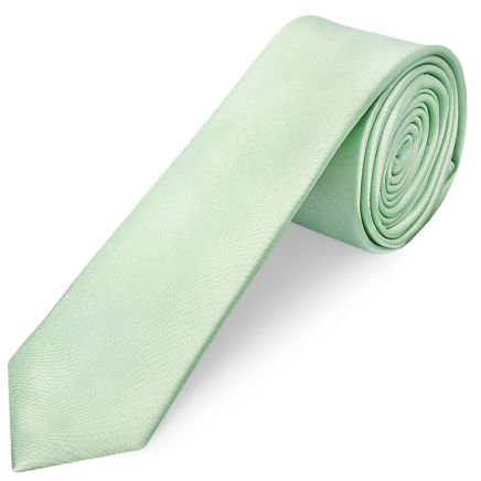 Pale Mint Boys Satin Skinny Tie