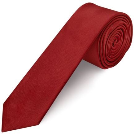 Plain Red Wine Skinny Men's Tie