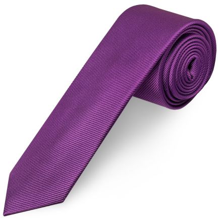 Cadbury Purple Silk Twill Skinny Mens Tie