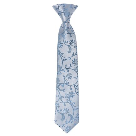 Pre Tied Dusty Blue Floral Boys Tie Age 4-7