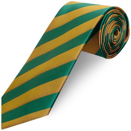 Green and Gold Striped Classic Men's Tie