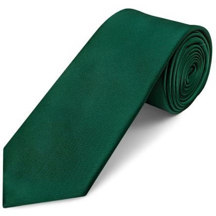 Plain Bottle Green Satin Classic Men's Tie