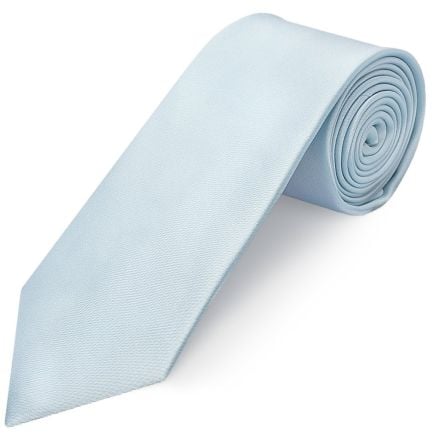 Plain Misty Blue Satin Classic Men's Tie