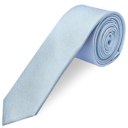 Plain Light Blue Silk Skinny Boys Tie