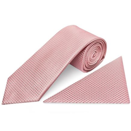 Rose Gold Textured Classic Tie and Pocket Square Set