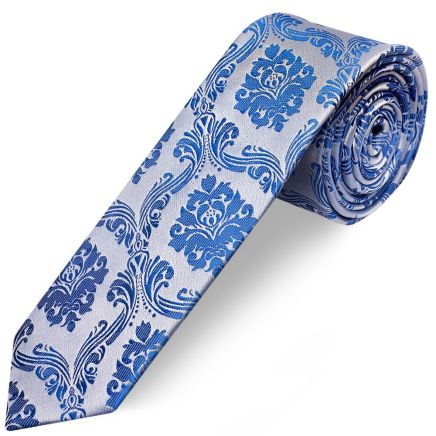 Royal Blue Paisley Skinny Men's Tie