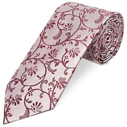 Burgundy Floral Classic Men's Tie