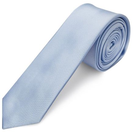 Plain Dusty Blue Boys Satin Skinny Tie