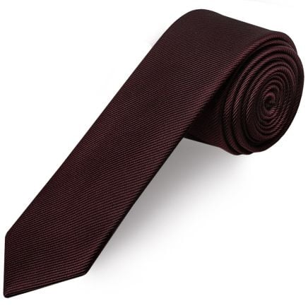 Burgundy Silk Twill Skinny Mens Tie