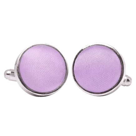 Plain Lilac Satin Cufflinks