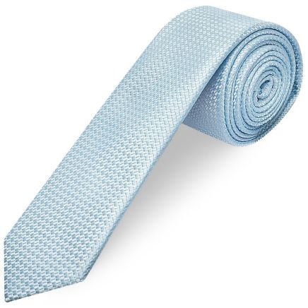 Men's Sky Blue Textured Skinny Tie
