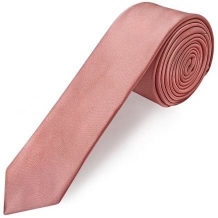 Rose Gold Satin Skinny Men's Tie