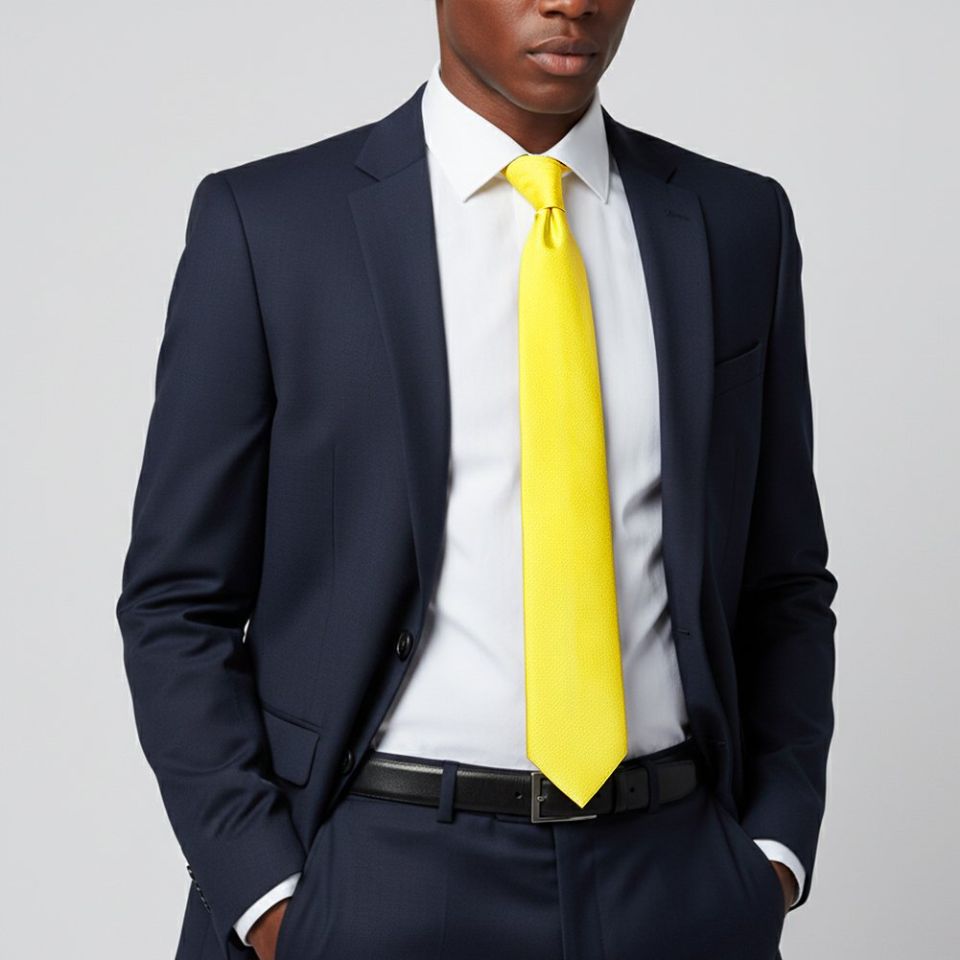 Sunshine Yellow Satin Classic Men's Tie