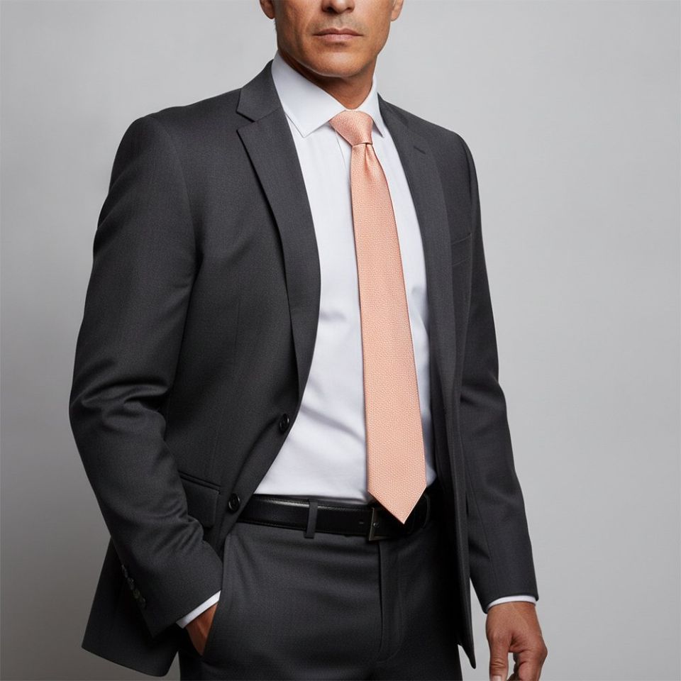 Plain Rose Quartz Silk Classic Men's Tie