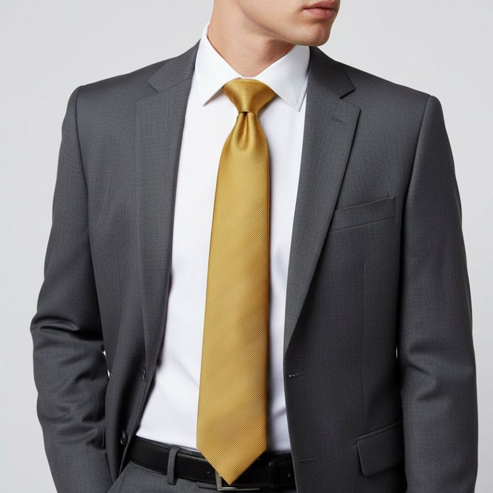 Mustard Yellow Silk Twill Classic Men's Tie