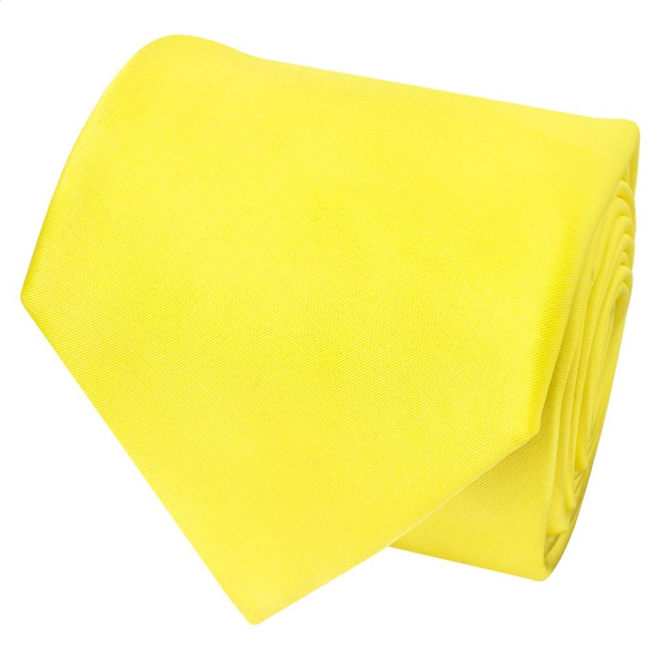 Sunshine Yellow Satin Classic Men's Tie and Pocket Square Set