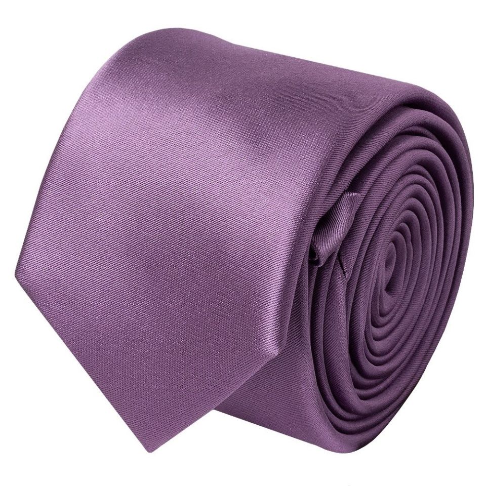 Plain Light Mauve Satin Skinny Boys Tie and Pocket Square Set