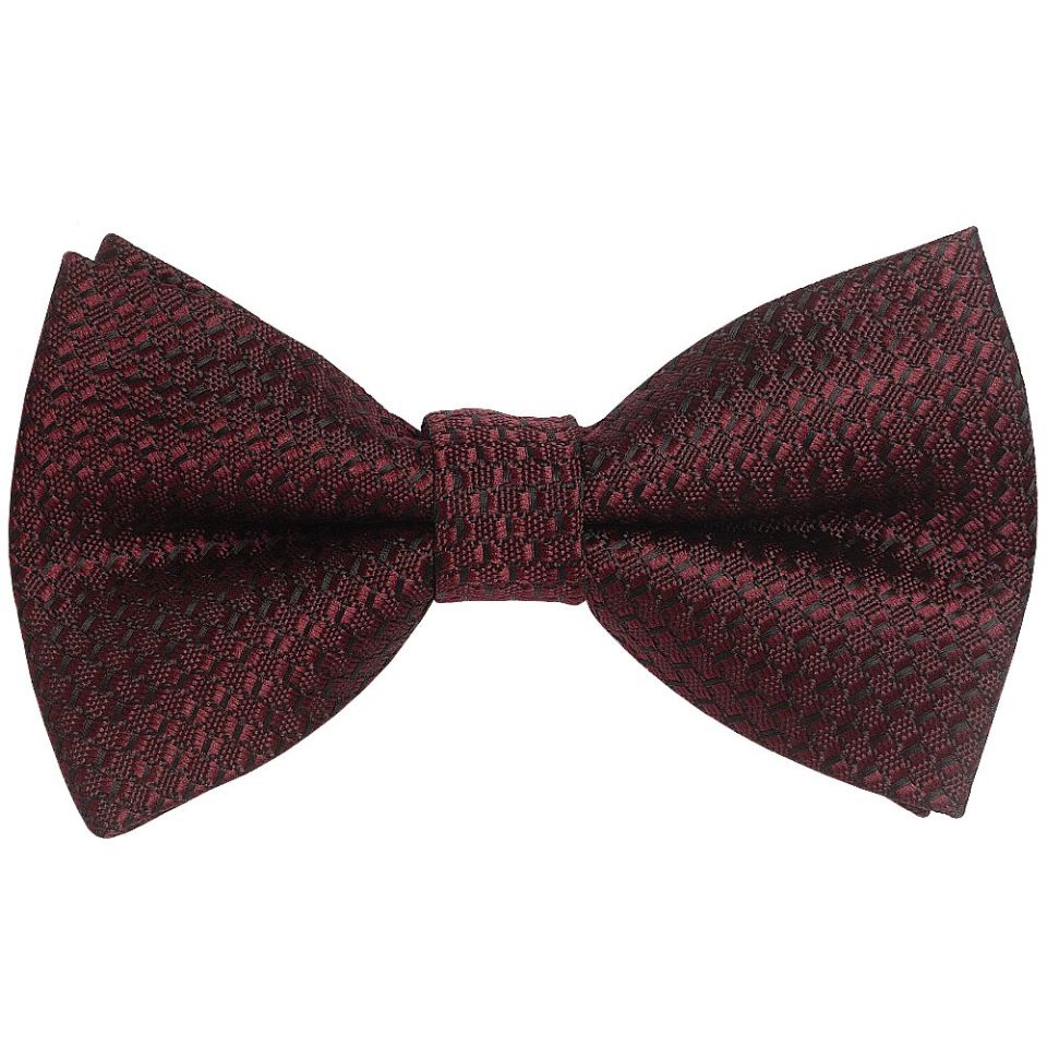 Pre Tied Burgundy Textured Boys Bow Tie Age 18 Months - 3 years
