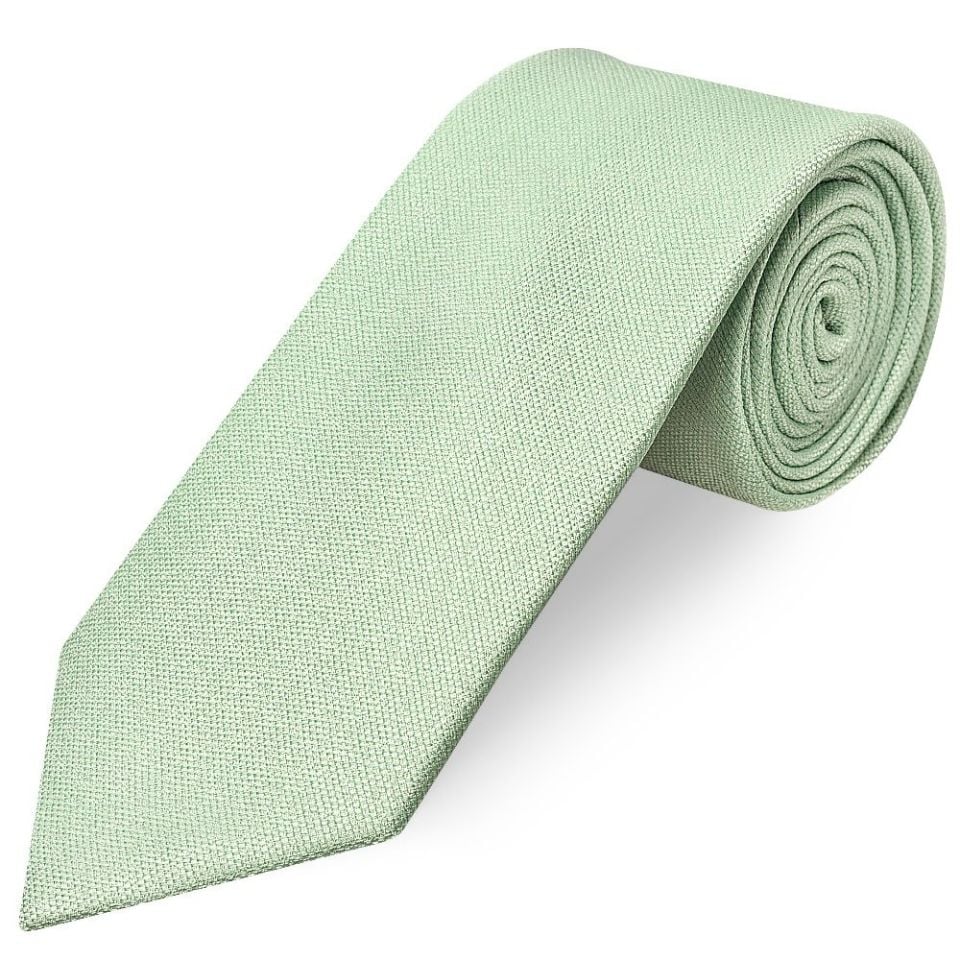 Classic Green Mens Tie with Pocket Square and Lapel Pin Set