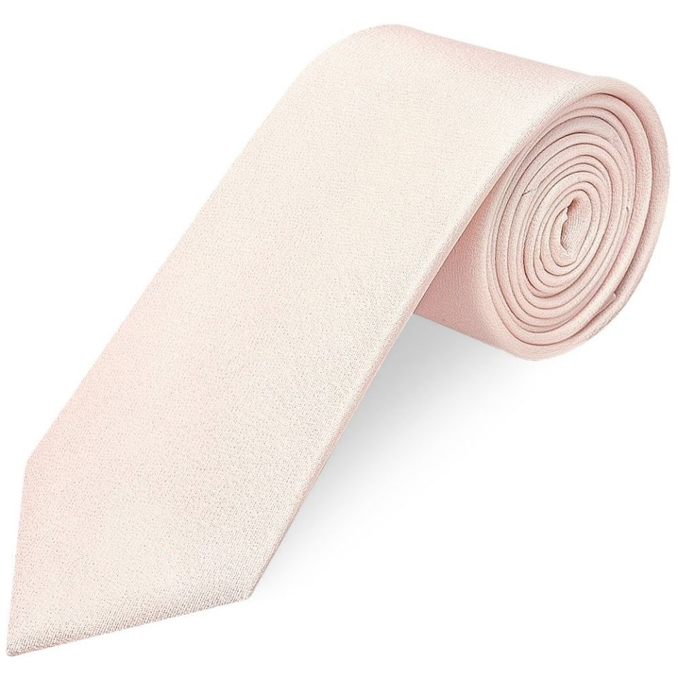 Plain Blush Silk Classic Men's Tie and Pocket Square Set