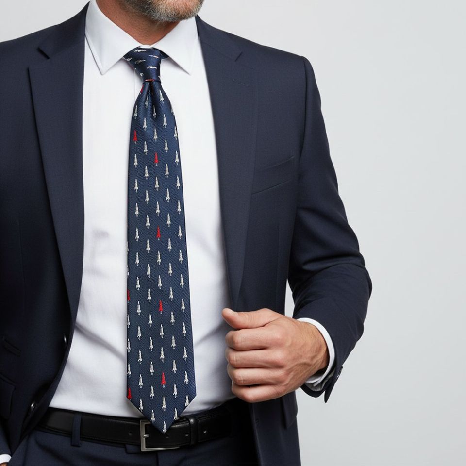 Mens Navy Rocket Classic Tie