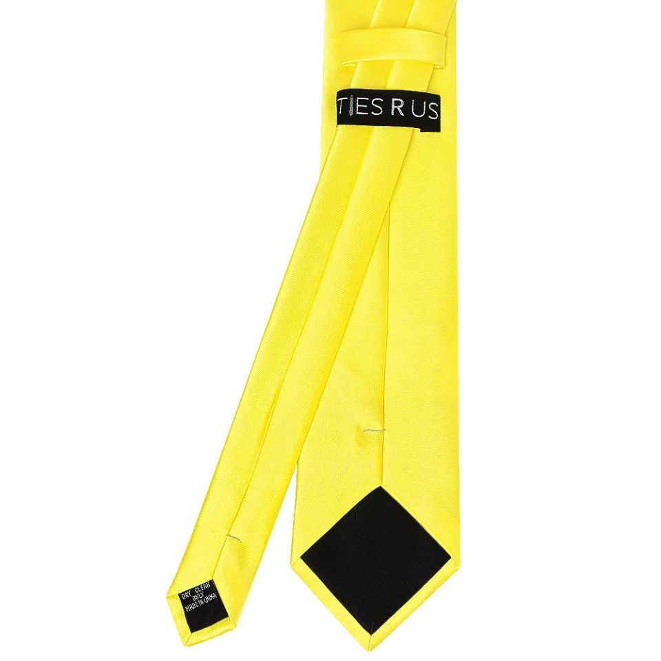 Sunshine Yellow Satin Classic Men's Tie and Pocket Square Set