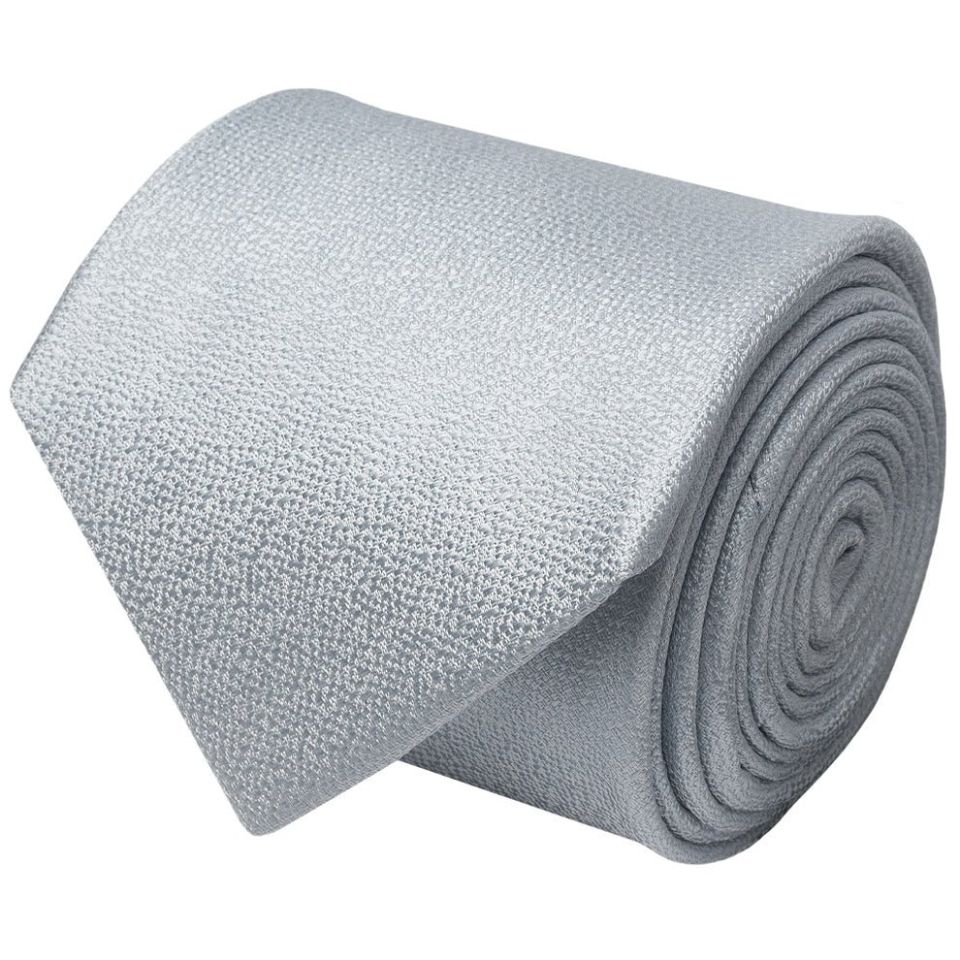 Plain Light Blue Textured Silk Classic Men's Tie