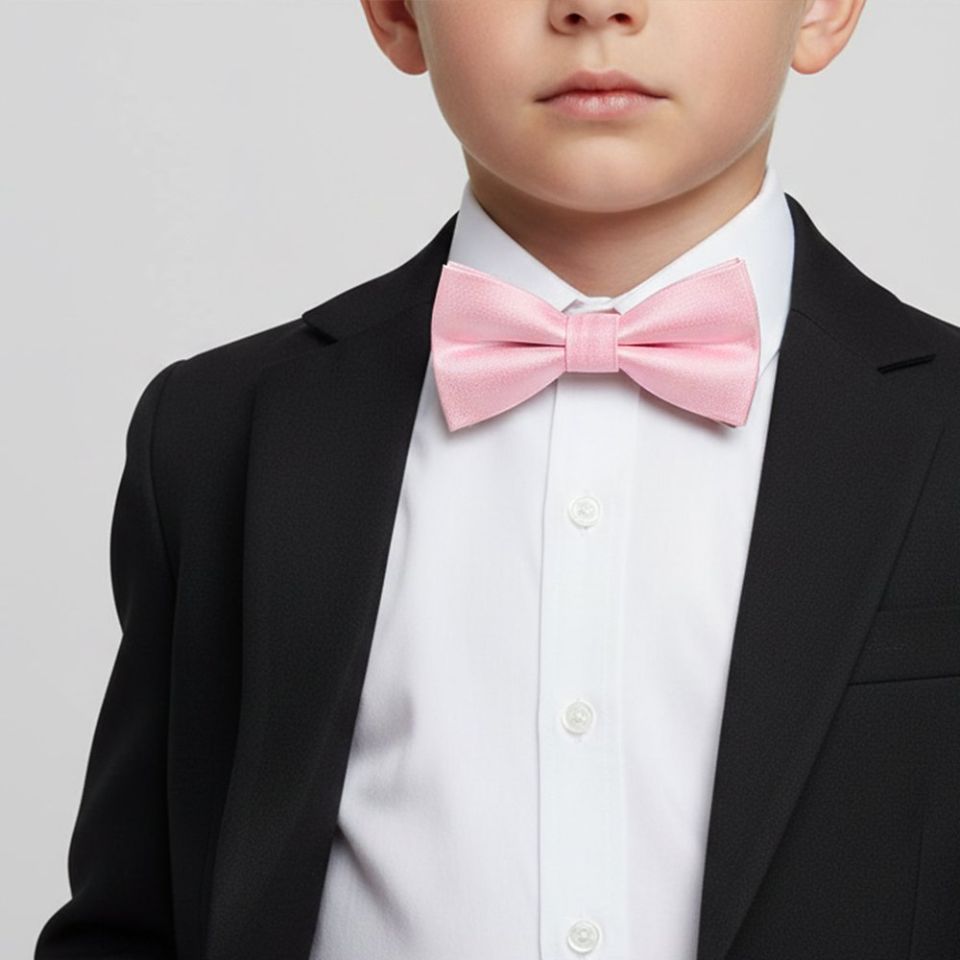 Boys Pre Tied Blush Pink Silk Bow Tie Age 4-7