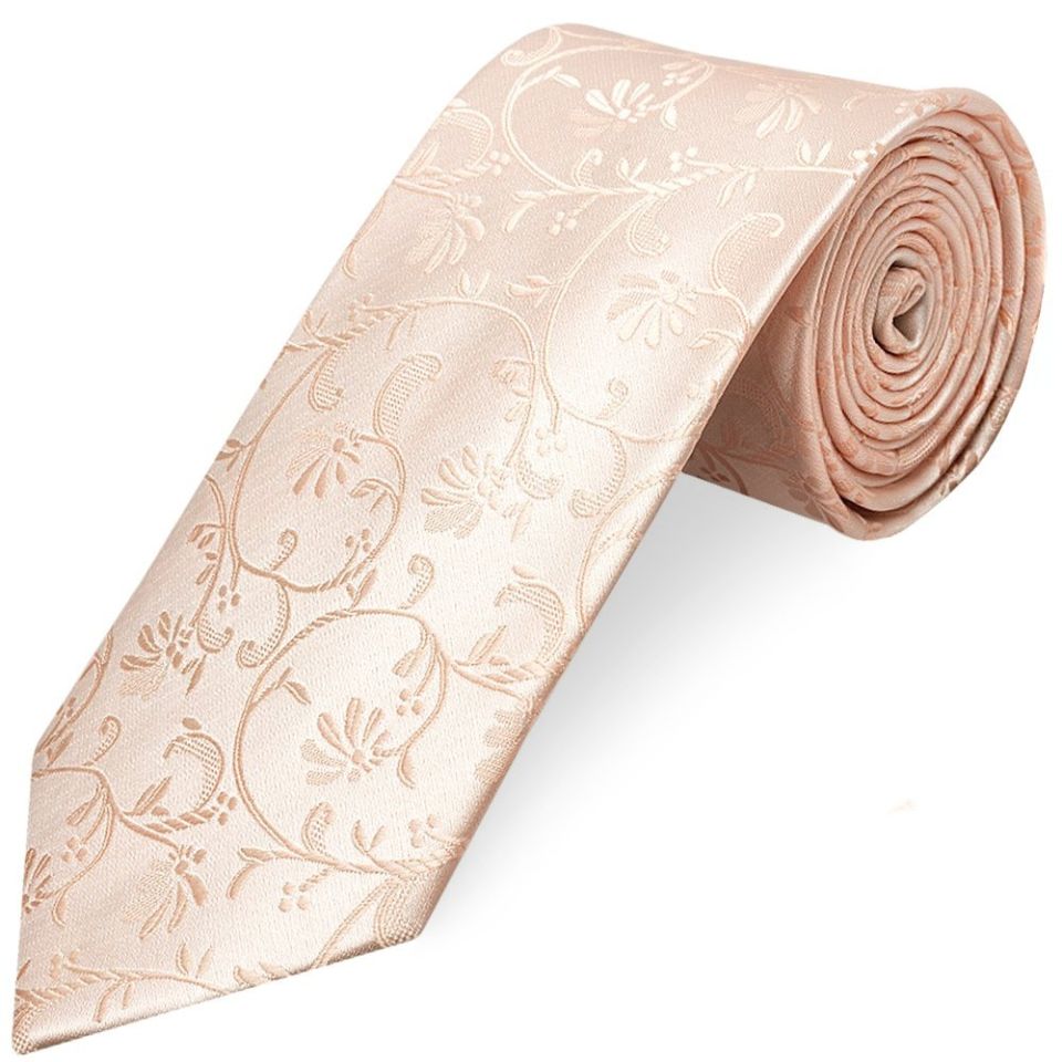 Light Peach Floral Classic Men's Tie