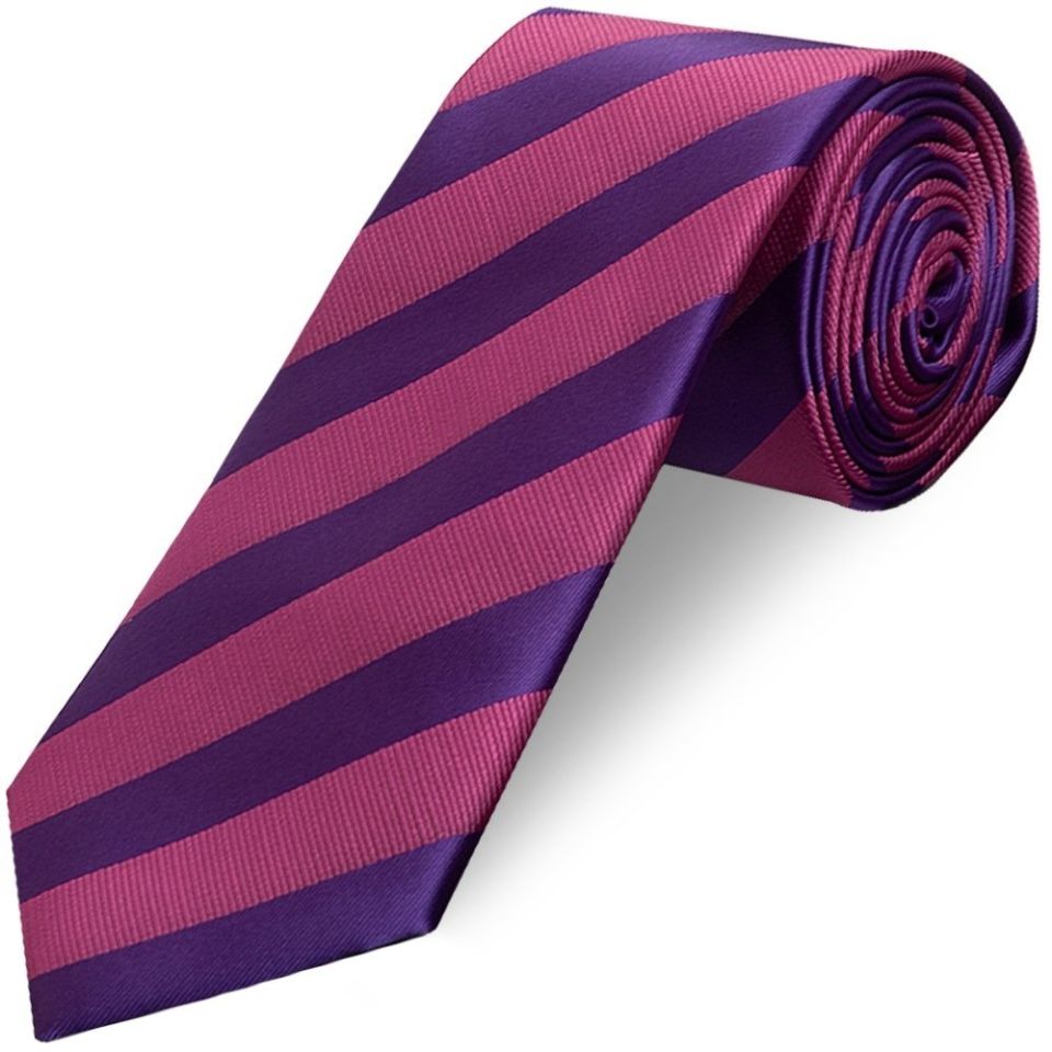 Purple and Pink Striped Classic Men's Tie
