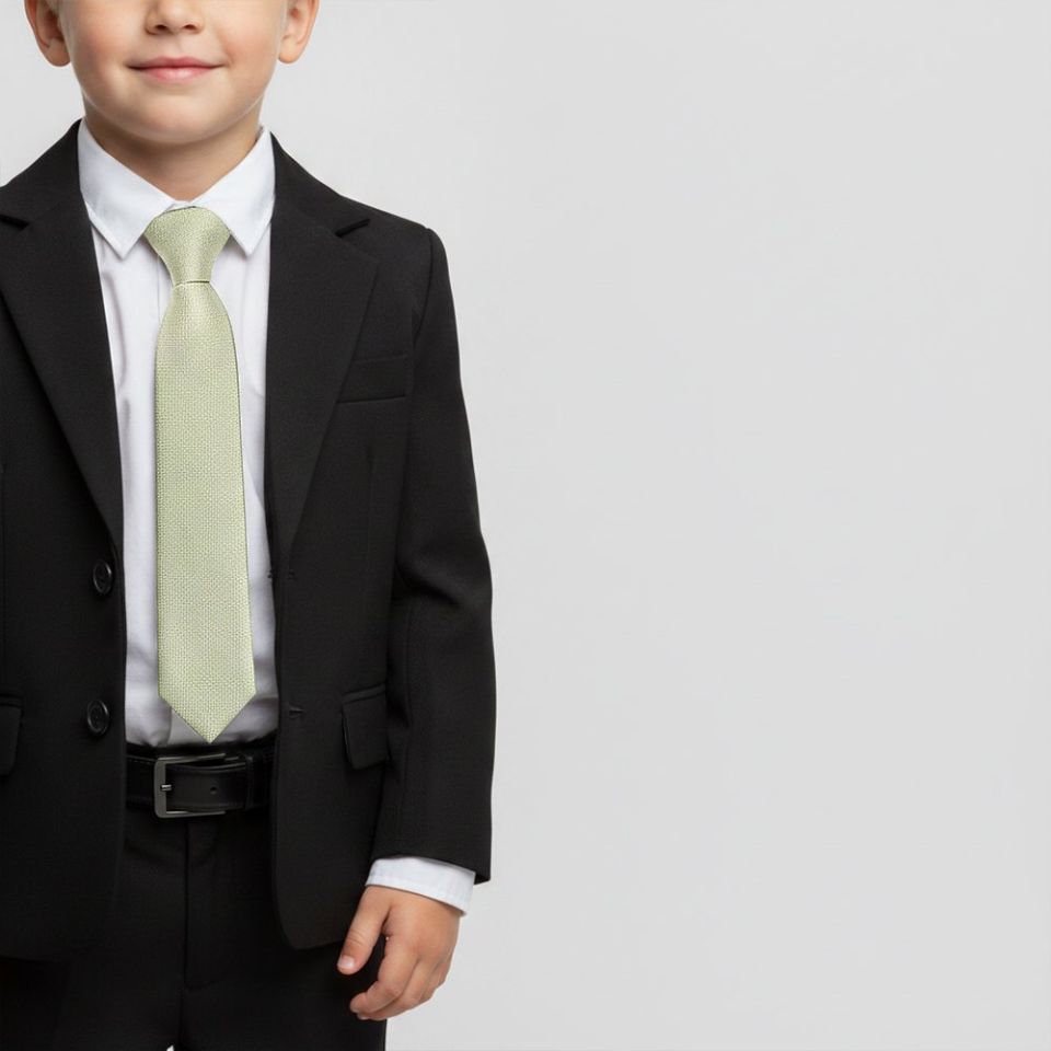 Pre Tied Sage Green Silk Boys Tie Age 4-7
