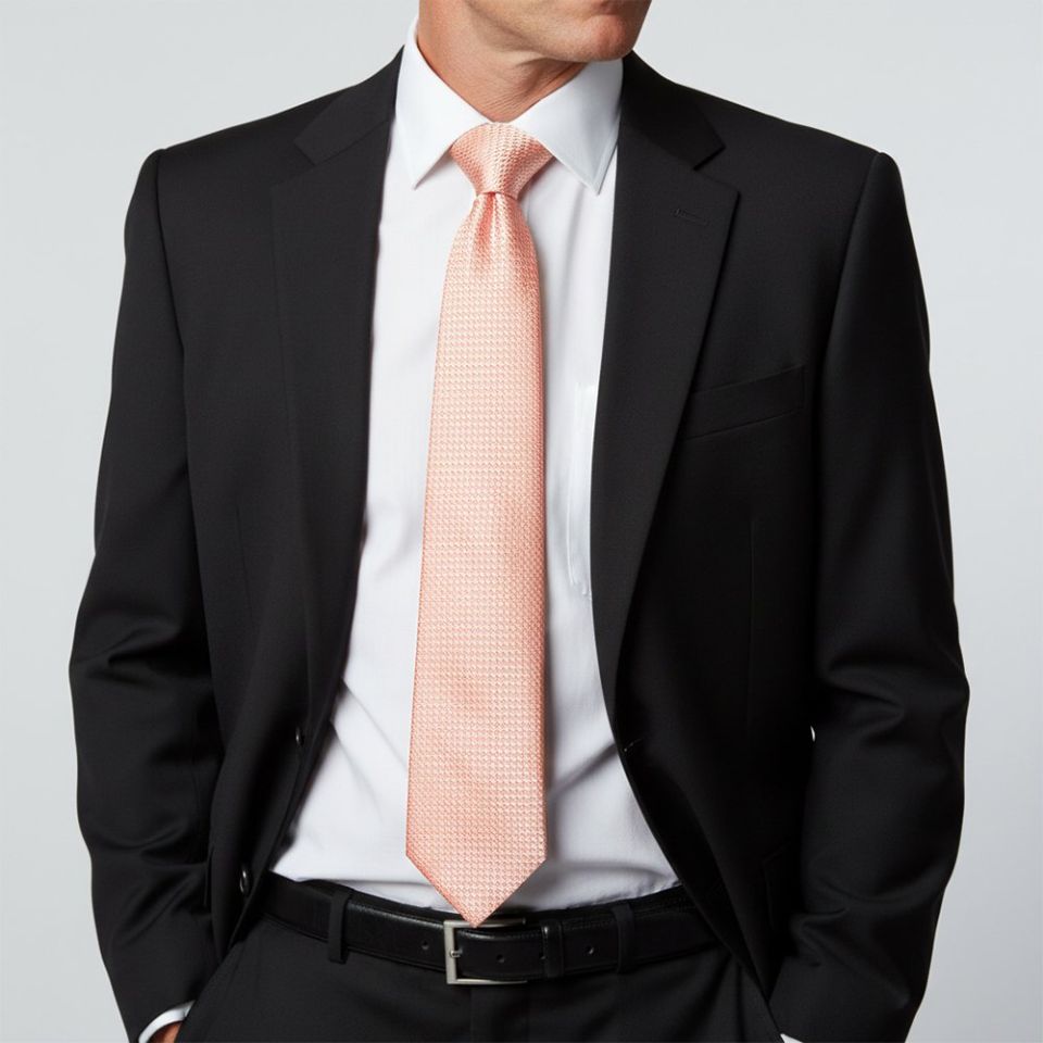 Peach Textured Classic Tie