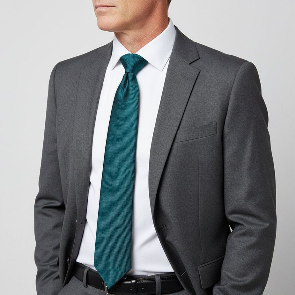 Teal Silk Twill Silk Classic Men's Tie