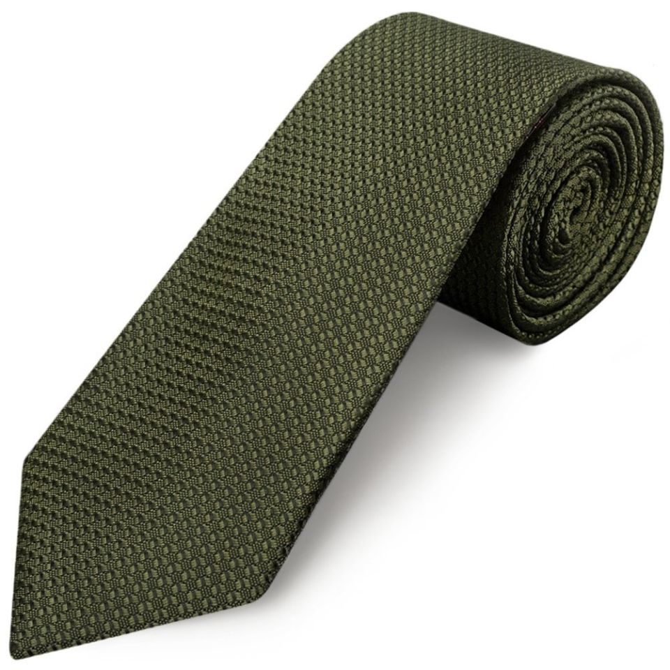 Olive Green Textured Classic Tie