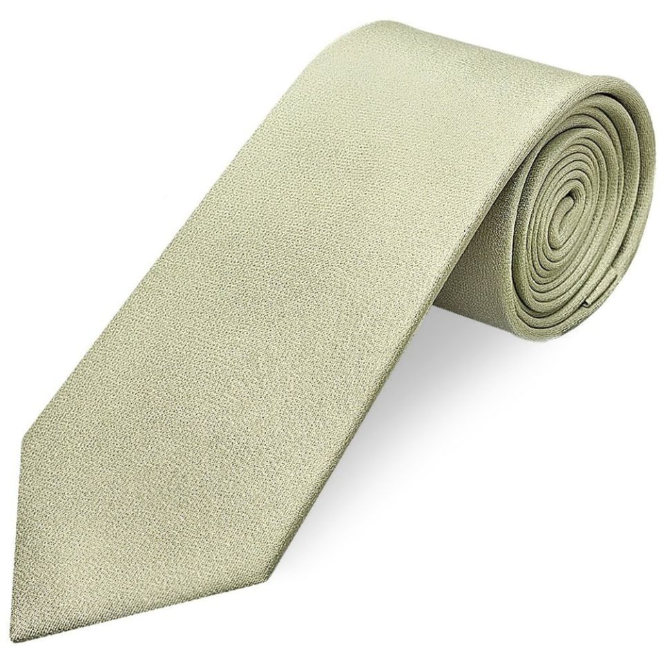 Plain Sage Green Silk Classic Men's Tie and Pocket Square Set
