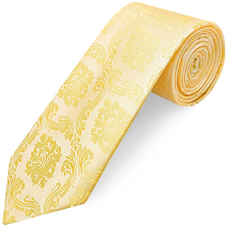 Gold Paisley Classic Men's Tie and Pocket Square Set