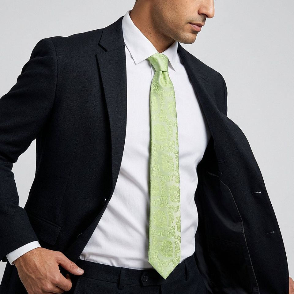 Sage Green Paisley Classic Men's Tie