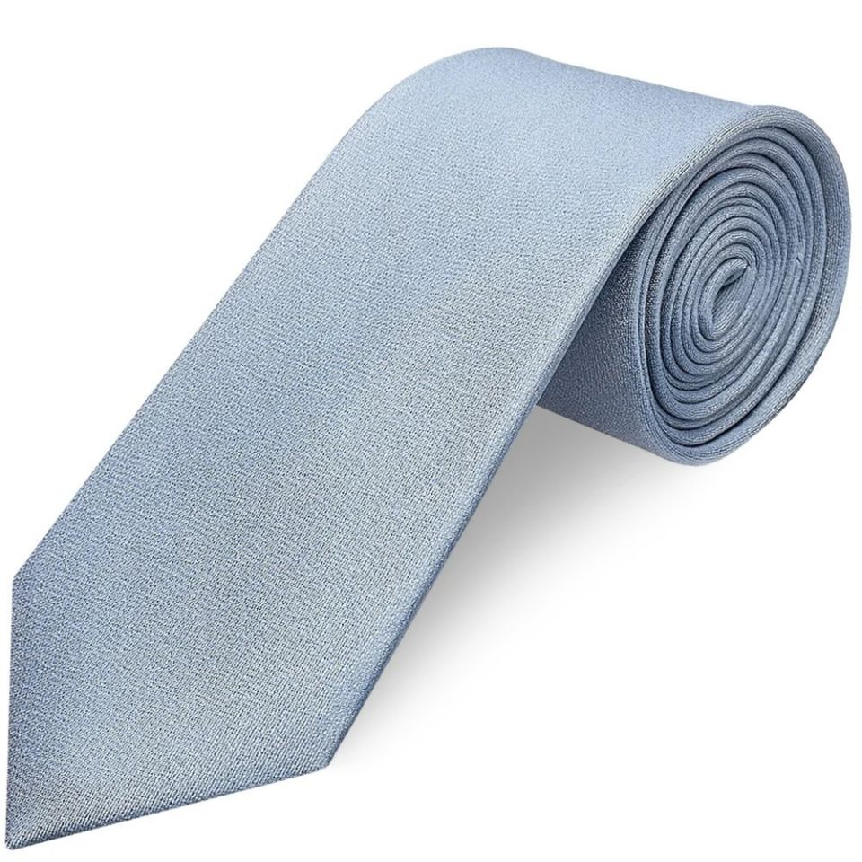 Plain Dusty Blue Silk Classic Men's Tie