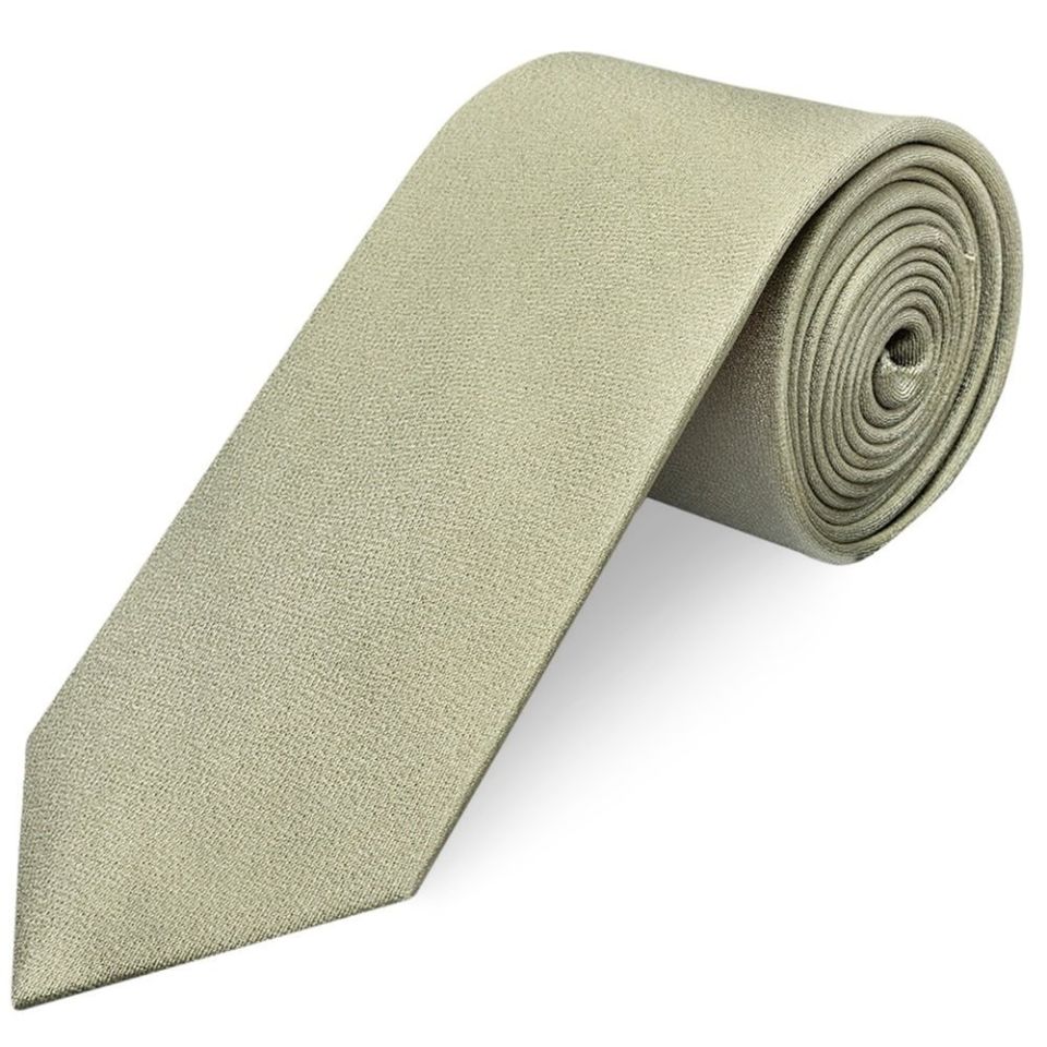 Plain Khaki Green Silk Classic Men's Tie