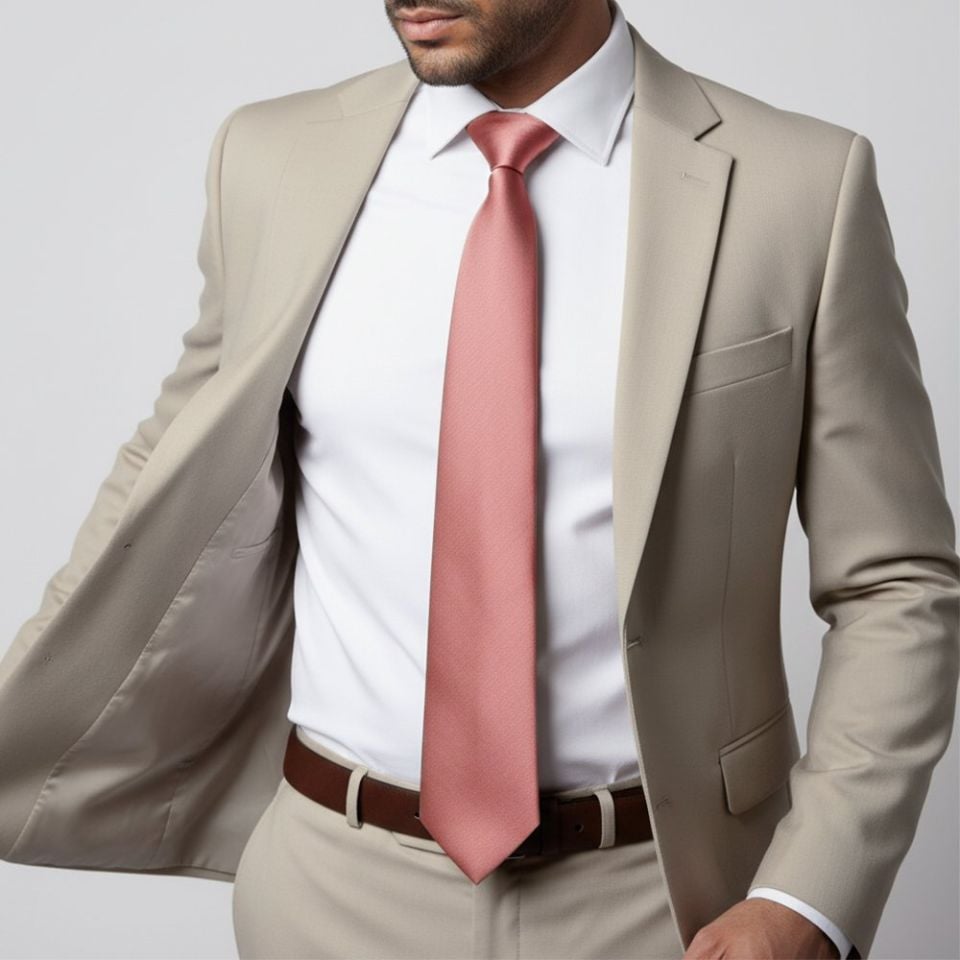 Rose Gold Satin Classic Men's Tie