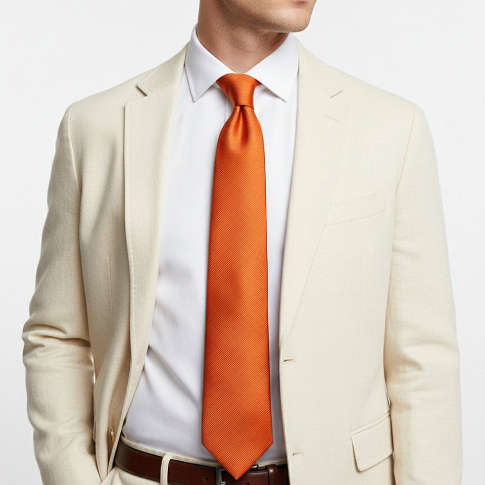 Orange Silk Twill Classic Men's Tie