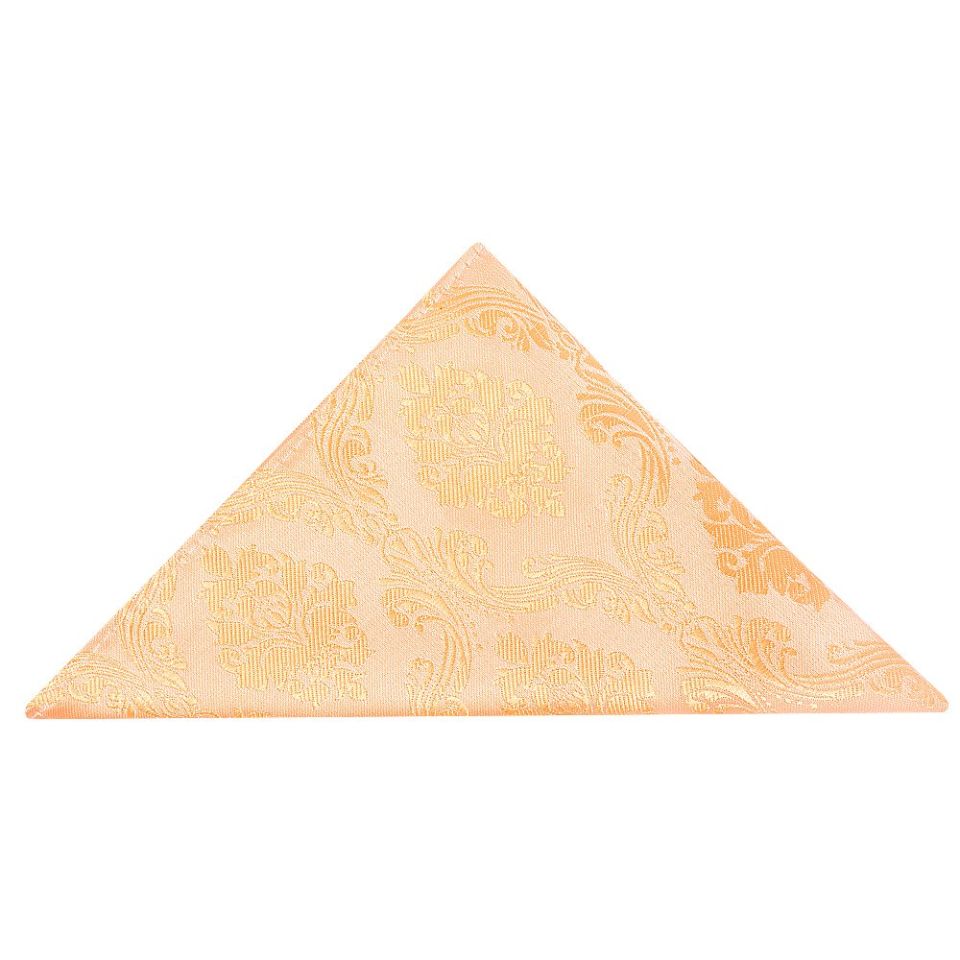 Peach Paisley Handmade Mens Bow Tie and Pocket Square Set