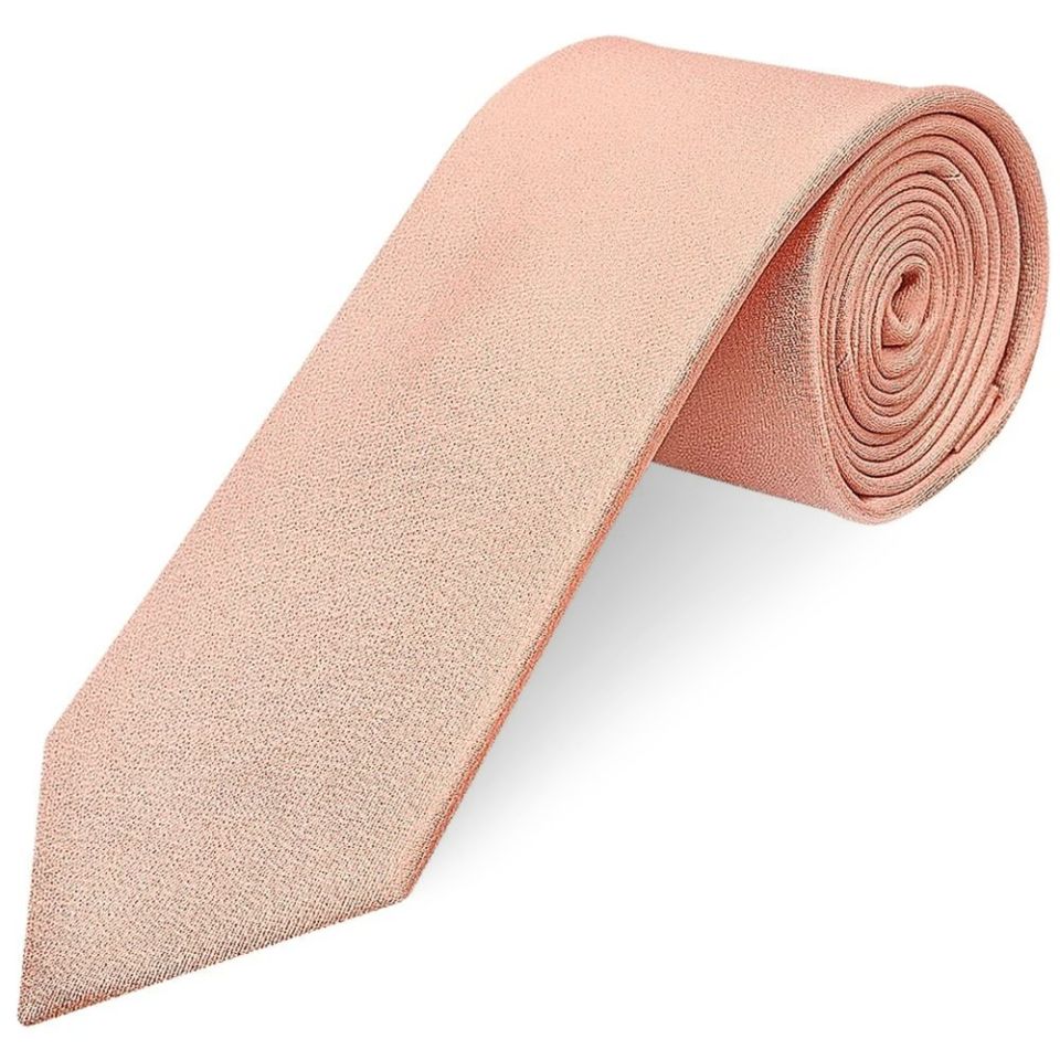 Plain Rose Quartz Silk Classic Men's Tie and Pocket Square Set