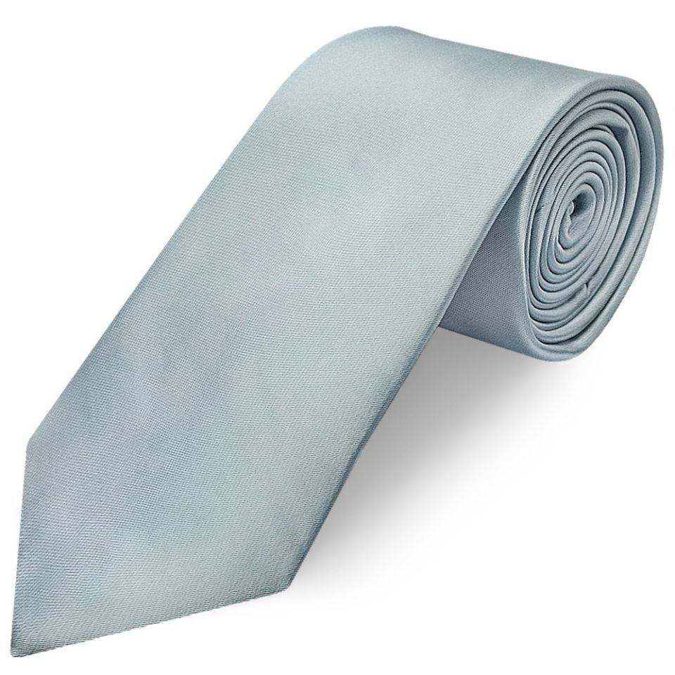 Plain Duck Egg Satin Classic Mens Tie and Pocket Square Set