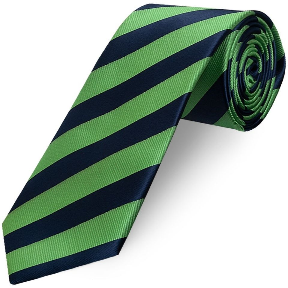Navy and Lime Striped Classic Men's Tie
