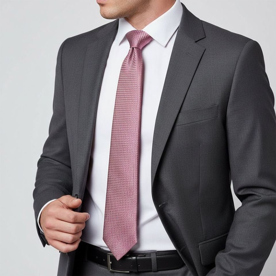 Dusty Pink Textured Classic Tie